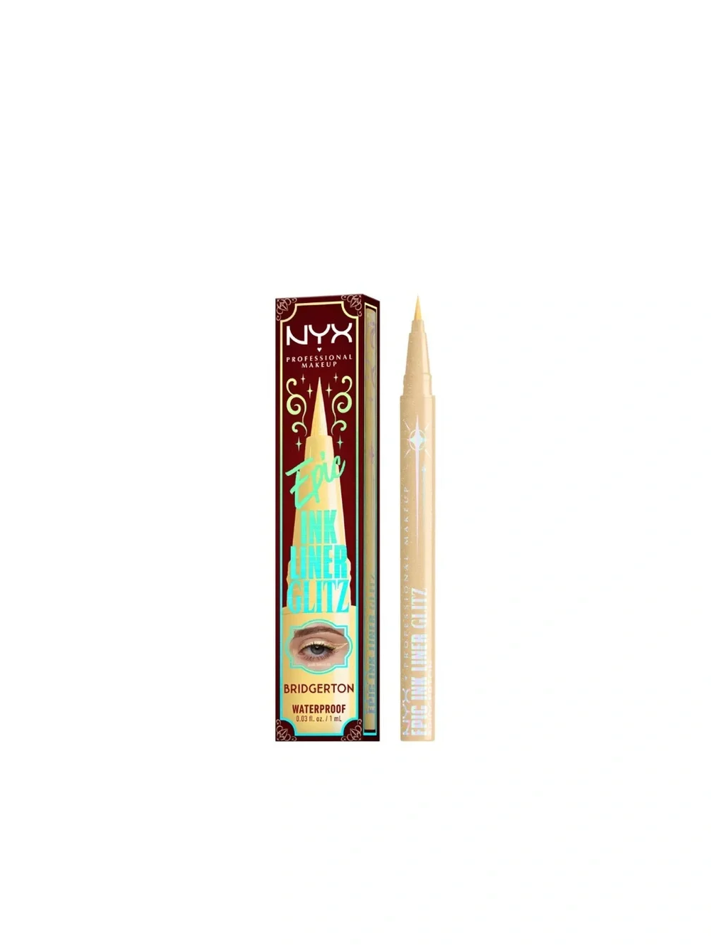 NYX Bridgerton Royal Epic Ink Liner Glitz — Waterproof Silver & Gold Duo